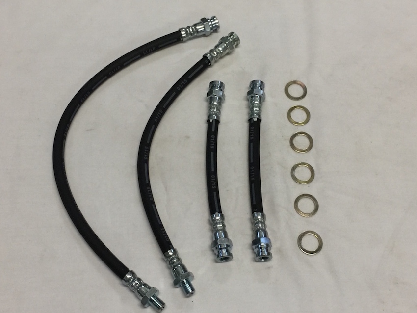 thumbnail interactive-video image 1 of Set Of 2 Front Flexible Brake Hoses For Land Rover Discovery 1 (1992 On) | ANR1765 Replacement 1 of 3