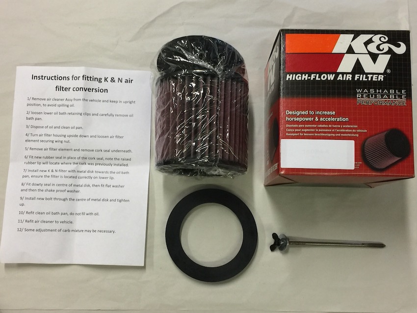Air Cleaner conversion - K&N USA - For The Hotchkiss M201