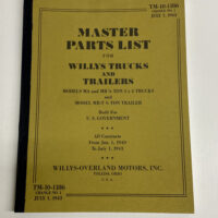 Jeep Master Parts List - TM-10-1186