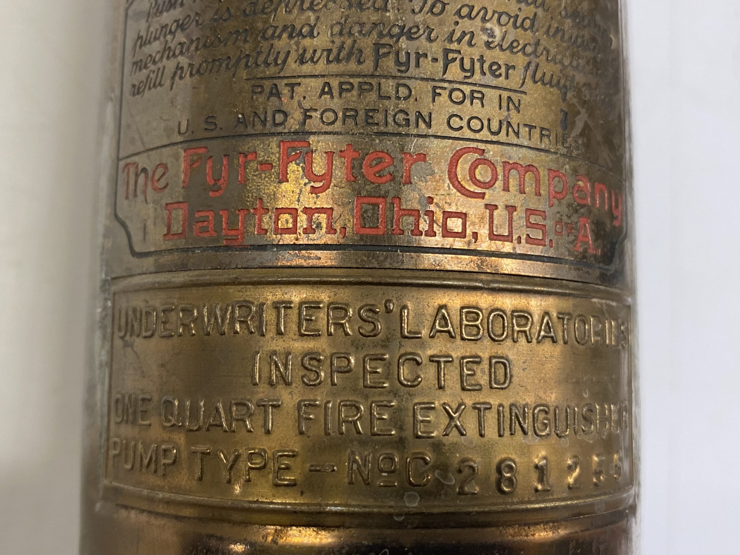Fyr-Fyter 'Super Model' One Quart Fire Extinguisher - ORIGINAL - Image 2